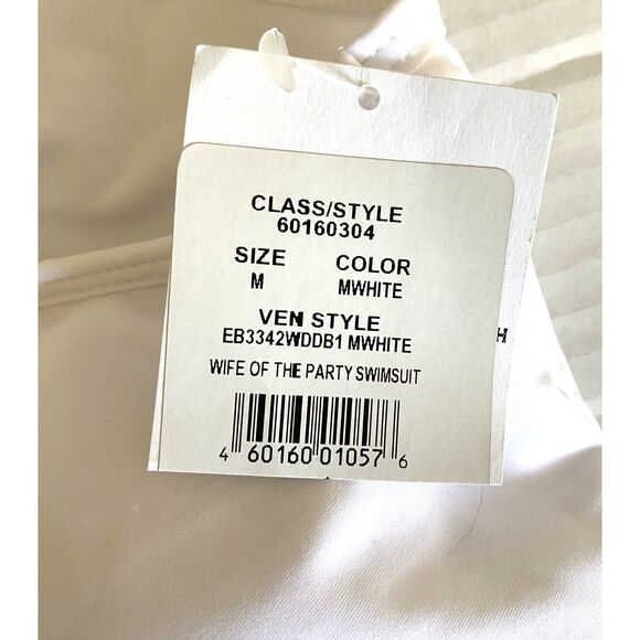 NWT Davis Bridal White Wife of the Party Swimsuit Cup Padding Chic Fun Sz M - Picture 5 of 12